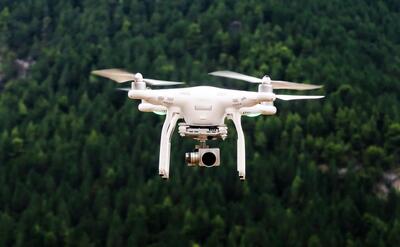 drone flying in sky