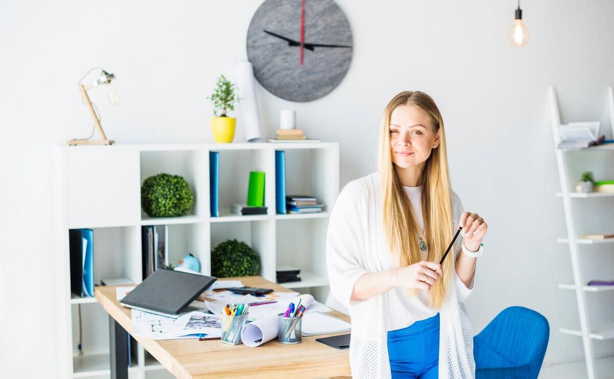 Portrait of a young businesswoman looking at camera