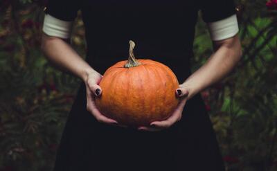 Woman, pumpkin, thanksgiving