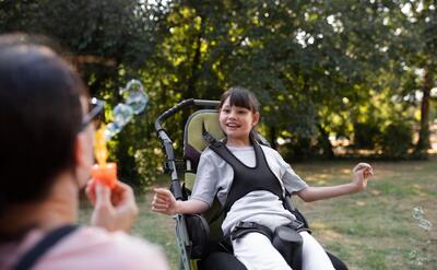 Lifestyle of child in wheelchair