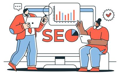 Seo analytics team concept illustration