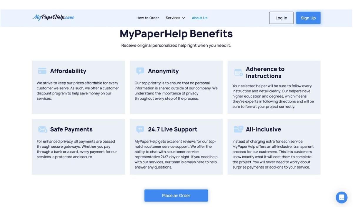 Screenshot from MyPaperHelp's website