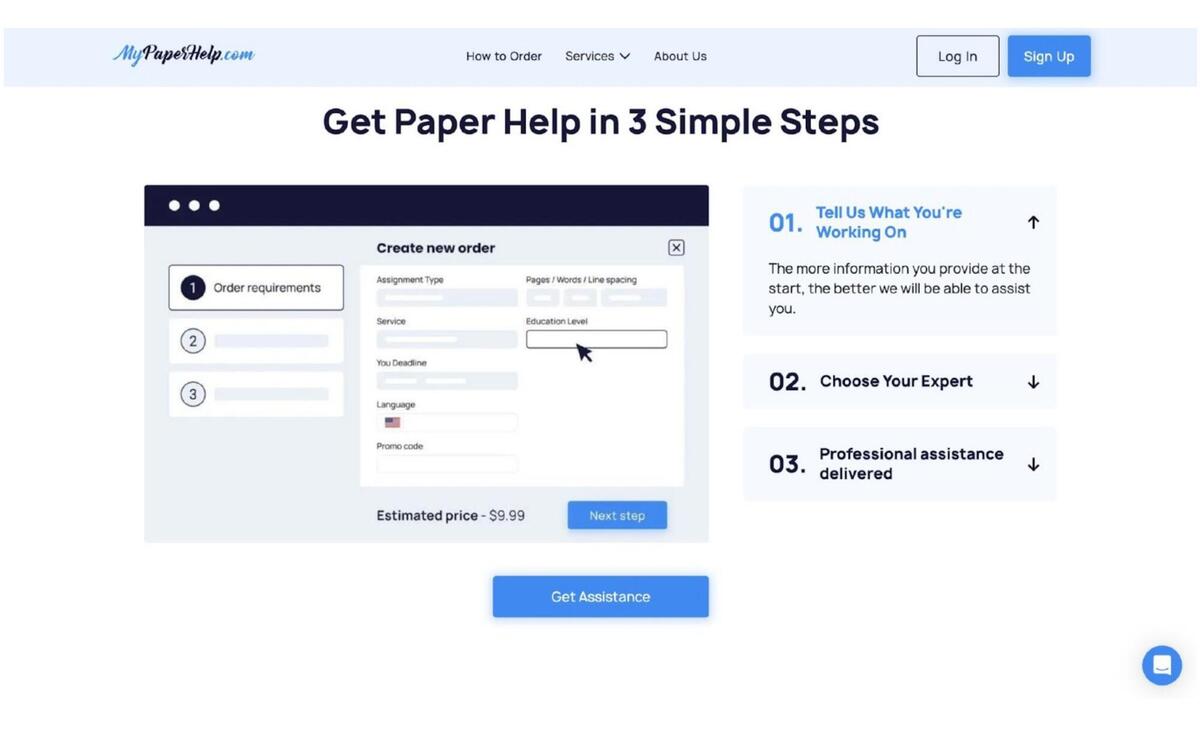 Screenshot from MyPaperHelp's website