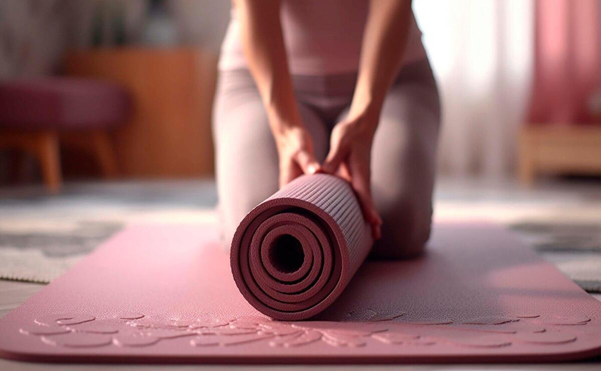 Portrait of person practicing yoga