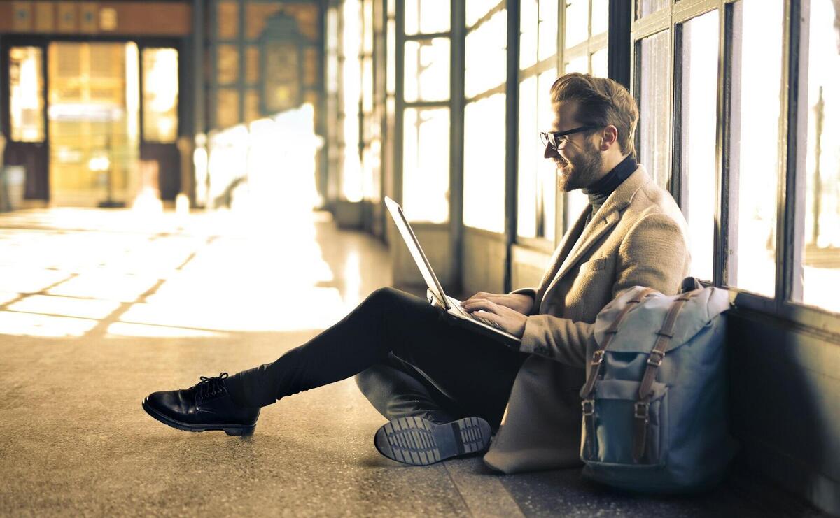 Man Wearing Gray Blazer