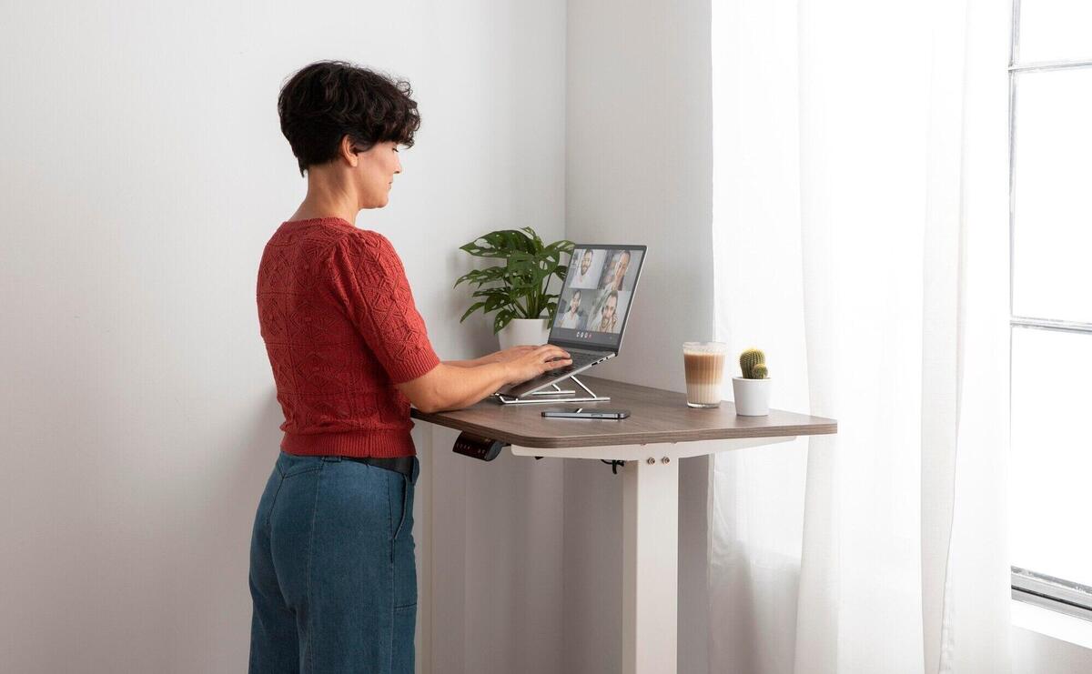 Working from home in ergonomic workstation